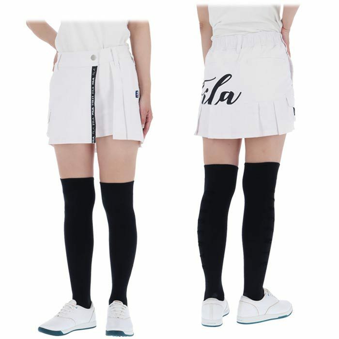 フィラ FILA レディース 総柄 ロゴテープ 背面プリーツ ラップスカート