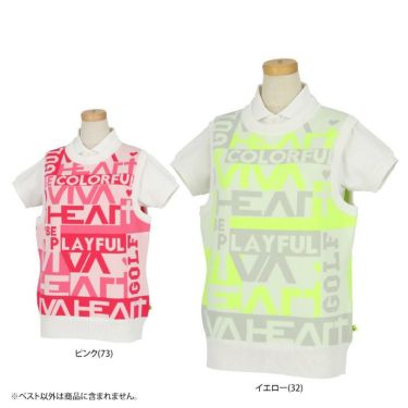 ビバハート VIVA HEART　レディース 撥水 ロゴジャカード 総柄 クルーネック ニット ベスト 012-48270　2023年モデル 詳細1