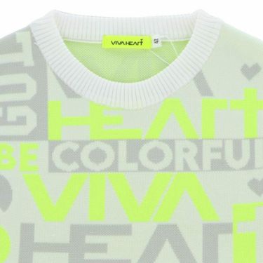ビバハート VIVA HEART　レディース 撥水 ロゴジャカード 総柄 クルーネック ニット ベスト 012-48270　2023年モデル 詳細3
