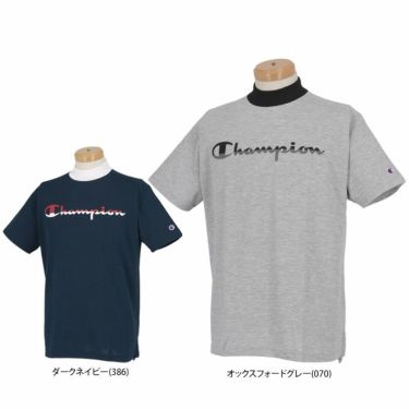 チャンピオンゴルフ ChampionGOLF　メンズ 鹿の子 ロゴプリント ストレッチ 半袖 ラグランスリーブ モックネックシャツ C3-XG302　2023年モデル 詳細1