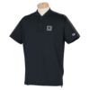 チャンピオンゴルフ ChampionGOLF　メンズ ロゴデザイン 袖ライン 半袖 スタンドカラー ポロシャツ C3-XG303　2023年モデル ブラック（090）
