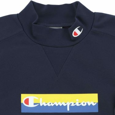 チャンピオンゴルフ ChampionGOLF　レディース 鹿の子 ロゴプリント ストレッチ 長袖 Vガゼット モックネックシャツ CW-XG402　2023年モデル 詳細3