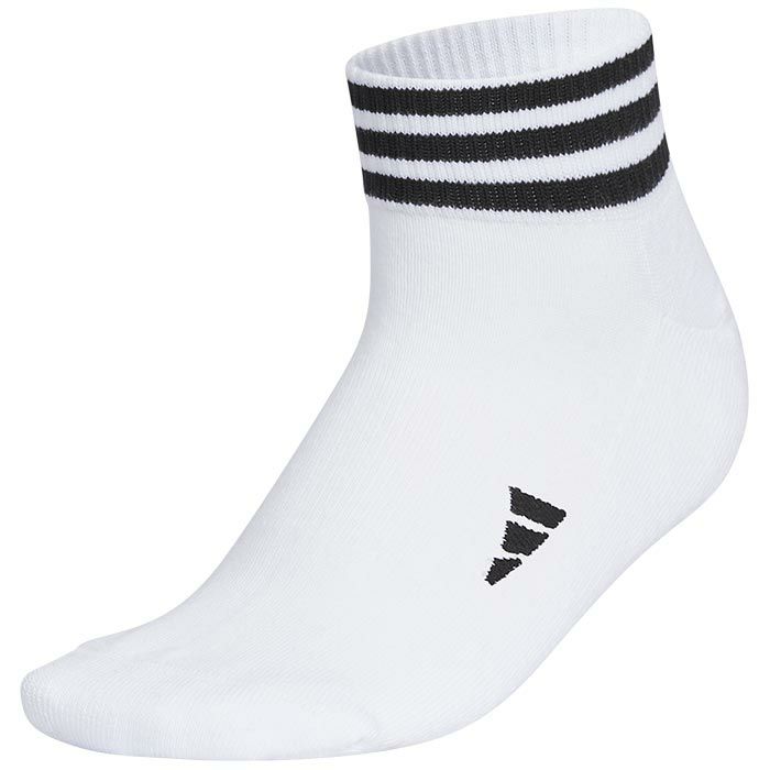 アディダス adidas ロゴジャガード スリーストライプス レディース アンクルソックス MGR64 HT5776 ホワイト/ブラック  2023年モデル 【公式】有賀園ゴルフオンラインAGO