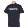 ロサーセン Rosasen　メンズ 迷彩柄ロゴプリント メランジ調 ストレッチ 半袖 モックネックシャツ 044-28242　2023年モデル ネイビー（98）