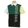 ニューエラ NEW ERA　メンズ カラーブロック ドットロゴプリント 半袖 ポロシャツ　2023年モデル グリーン/ブラック（13516936）