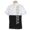 ニューエラ NEW ERA　メンズ カラーブロック ドットロゴプリント 半袖 ポロシャツ　2023年モデル ホワイト/ブラック（13516935）