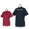 アンパスィ and per se　レディース ロゴプリント ストレッチ 半袖 モックネックシャツ AFS9573W1　2023年モデル