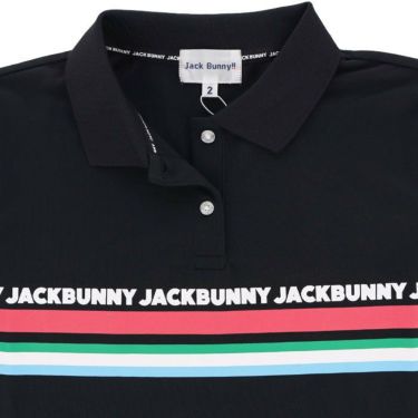 ジャックバニー Jack Bunny!!　レディース 鹿の子 ロゴボーダー 半袖 ポロシャツ 263-3160428 詳細3