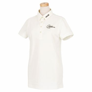 ピン PING　レディース ロゴデザイン ストレッチ 半袖 ポロシャツ 622-3160202　2023年モデル ホワイト（030）