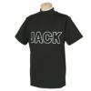 ジャックバニー Jack Bunny!!　メンズ ビックロゴプリント ストレッチ 半袖 モックネックシャツ 262-3167531　2023年モデル ブラック（010）