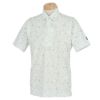 ブリヂストンゴルフ　メンズ 総柄プリント 半袖 共衿 ポロシャツ YGM06A　2023年モデル ホワイト（WH）