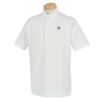 ブリヂストンゴルフ　メンズ ロゴプリント 小柄プリント 半袖 ボタンダウン ポロシャツ YGM07A　2023年モデル ホワイト（WH）