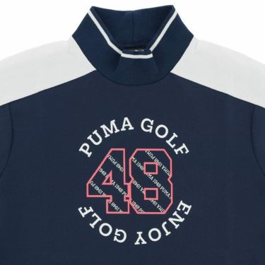 プーマ PUMA　レディース ロゴプリント 配色切替 ストレッチ 半袖 モックネックシャツ 622446　2023年モデル 詳細3
