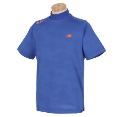 ニューバランスゴルフ　メンズ SPORT カモフラージュ柄 ジャカード 半袖 モックネックシャツ 012-3166004　2023年モデル ブルー（111）