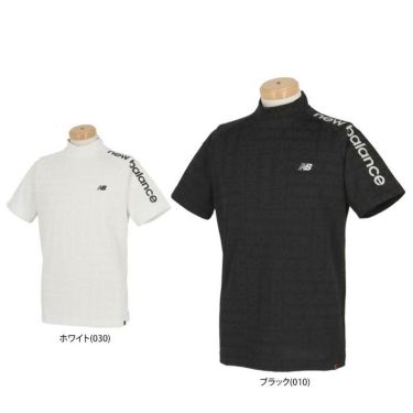 ニューバランスゴルフ　メンズ SPORT ロゴジャカード 総柄 半袖 モックネックシャツ 012-3166006　2023年モデル 詳細1