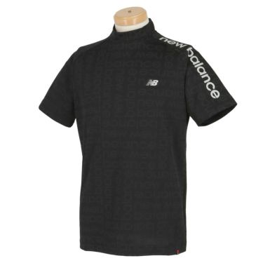 ニューバランスゴルフ　メンズ SPORT ロゴジャカード 総柄 半袖 モックネックシャツ 012-3166006　2023年モデル ブラック（010）