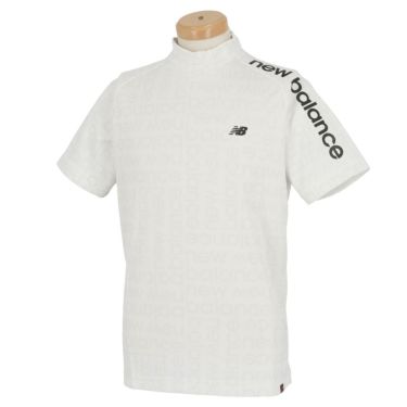 ニューバランスゴルフ　メンズ SPORT ロゴジャカード 総柄 半袖 モックネックシャツ 012-3166006　2023年モデル ホワイト（030）