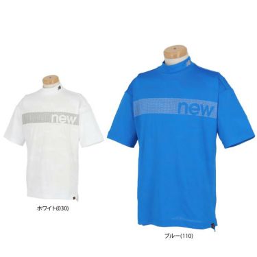 ニューバランスゴルフ　メンズ SPORT ロゴボーダー メッシュカモフラージュ柄 半袖 モックネックシャツ 012-3166012　2023年モデル 詳細1