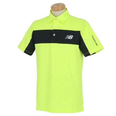 ニューバランスゴルフ　メンズ WORLD カラーブロック 生地切替 半袖 ポロシャツ 012-3168004　2023年モデル イエロー（060）
