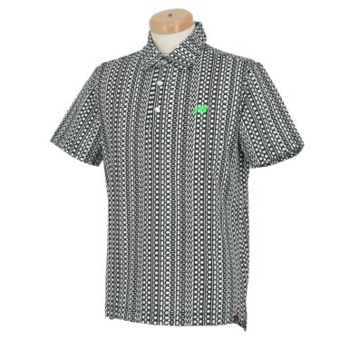 ニューバランスゴルフ　メンズ SPORT 総柄 半袖 ポロシャツ 012-3168006　2023年モデル ブラック（010）