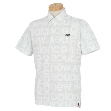 ニューバランスゴルフ　メンズ SPORT 総柄 半袖 ポロシャツ 012-3168009　2023年モデル ホワイト（030）
