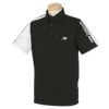 ニューバランスゴルフ　メンズ SPORT 配色切替 胸ポケット 半袖 ポロシャツ 012-3168012　2023年モデル ブラック（010）