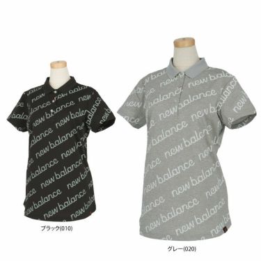 ニューバランスゴルフ　レディース METRO バイアスロゴ 総柄 半袖 ラウンドヘム ポロシャツ 012-3160504　2023年モデル 詳細1