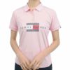トミー ヒルフィガー ゴルフ　レディース ロゴデザイン フラッグプリント 半袖 ポロシャツ THLA314　2023年モデル ピンク（48）