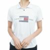 トミー ヒルフィガー ゴルフ　レディース ロゴデザイン フラッグプリント 半袖 ポロシャツ THLA314　2023年モデル ホワイト（00）
