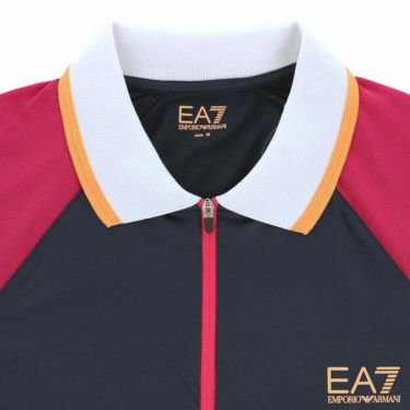 エンポリオ アルマーニ EA7　レディース カラーブロック 半袖 ラグランスリーブ ハーフジップ ポロシャツ 3RTF03 TJLHZ　2023年モデル 詳細4