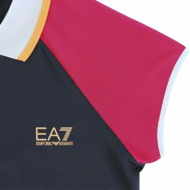 エンポリオ アルマーニ EA7　レディース カラーブロック 半袖 ラグランスリーブ ハーフジップ ポロシャツ 3RTF03 TJLHZ　2023年モデル 詳細5