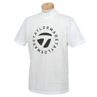 テーラーメイド TaylorMade　メンズ サークルロゴプリント ストレッチ 半袖 モックネックシャツ TJ215　2023年モデル ホワイト（N97185）