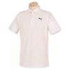 プーマ PUMA　メンズ ロゴ刺繍 総柄 グラフィックプリント 半袖 ポロシャツ 622405　2023年モデル パールピンク（03）