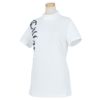 キャロウェイ Callaway　レディース ビッグロゴプリント メッシュ調生地 半袖 モックネックシャツ C23134207　2023年モデル ホワイト（1030）