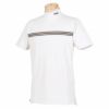 フィラ FILA　メンズ ロゴプリント ラインデザイン ストレッチ 半袖 モックネックシャツ 743-600　2023年モデル ホワイト（WT）