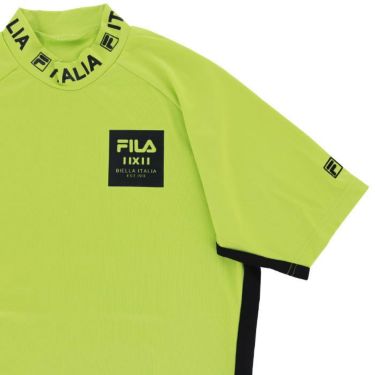 フィラ FILA　メンズ ロゴプリント バイカラー 配色切替 ストレッチ 半袖 モックネックシャツ 743-641　2023年モデル 詳細3