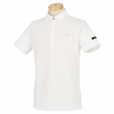 セントアンドリュース St ANDREWS　メンズ ロゴデザイン クロッシングロゴ ジャガード 半袖 ポロシャツ 042-3160351　2023年モデル ホワイト（030）