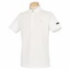 セントアンドリュース St ANDREWS　メンズ ロゴデザイン クロッシングロゴ ジャガード 半袖 ポロシャツ 042-3160351　2023年モデル ホワイト（030）