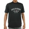 トミー ヒルフィガー ゴルフ　メンズ アーチロゴプリント ストレッチ 半袖 モックネックシャツ THMA318　2023年モデル ブラック（10）