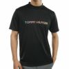 トミー ヒルフィガー ゴルフ　メンズ グラデーション ロゴプリント ストレッチ 半袖 モックネックシャツ THMA327　2023年モデル ブラック（10）