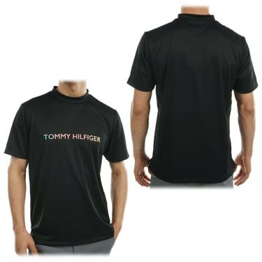 トミー ヒルフィガー ゴルフ　メンズ グラデーション ロゴプリント ストレッチ 半袖 モックネックシャツ THMA327　2023年モデル 詳細2