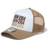 ニューエラ NEW ERA　キャップ 9FORTY A-Frame トラッカー In a Row ワードマークロゴ 13515873 カーキ　2023年モデル カーキ（13515873）