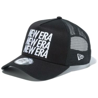 ニューエラ NEW ERA　キャップ 9FORTY A-Frame トラッカー In a Row ワードマークロゴ 13515876 ブラック　2023年モデル ブラック（13515876）