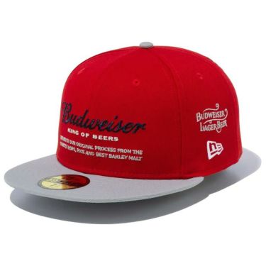 ニューエラ NEW ERA　キャップ 59FIFTY Budweiser バドワイザー ラベルロゴ 13534564 スカーレット　2023年モデル スカーレット（13534564）