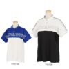 ブラック＆ホワイト Black＆White　ホワイトライン レディース ビッグロゴプリント 配色切替 半袖 ポロシャツ BLS9603WM　2023年モデル