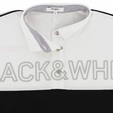 ブラック＆ホワイト Black＆White　ホワイトライン レディース ビッグロゴプリント 配色切替 半袖 ポロシャツ BLS9603WM　2023年モデル 詳細3