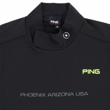 ピン PING　メンズ バックプリントデザイン 鹿の子 接触冷感 半袖 ハイネックシャツ 621-3168303　2023年モデル 詳細3