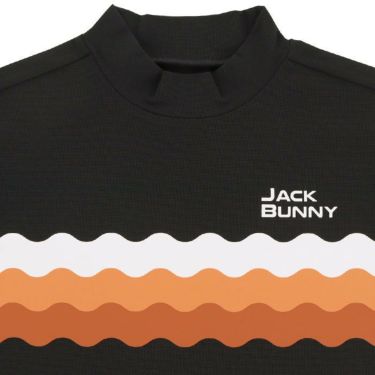 ジャックバニー Jack Bunny!!　メンズ ストレッチ 胸ボーダー柄 波柄プリント 半袖 モックネックシャツ 262-3167617　2023年モデル 詳細3