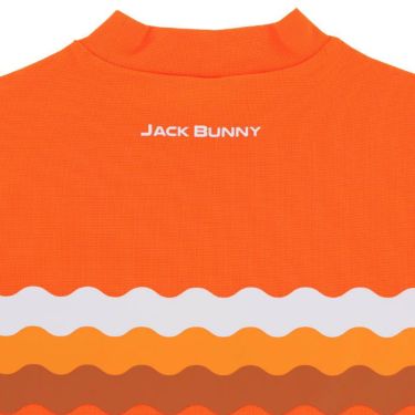 ジャックバニー Jack Bunny!!　レディース ストレッチ 胸ボーダー柄 波柄プリント 半袖 モックネックシャツ 263-3167618　2023年モデル 詳細4