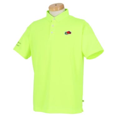 ビバハート VIVA HEART　メンズ FRUIT OF THE LOOM コラボ ワッペン バックプリント 半袖 ポロシャツ 011-28540　2023年モデル イエロー（32）